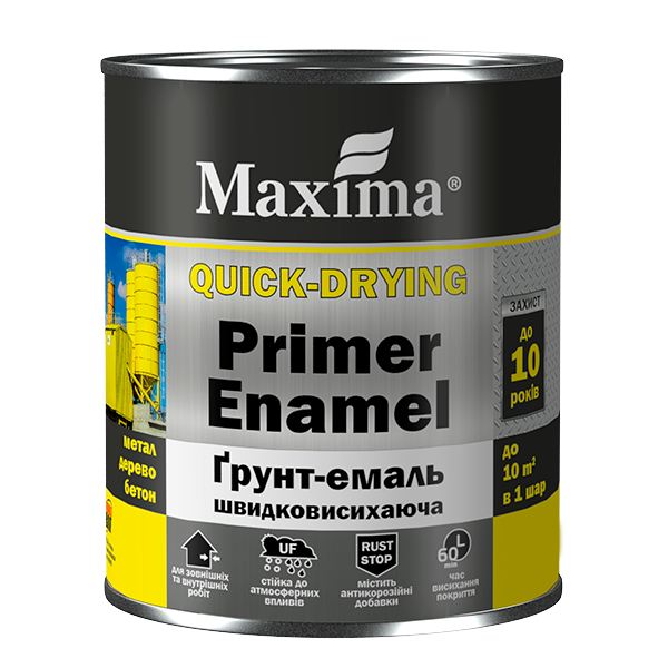 Грунт-эмаль Maxima быстросохнущий 2,5 кг Графитовый матовый (29901509)