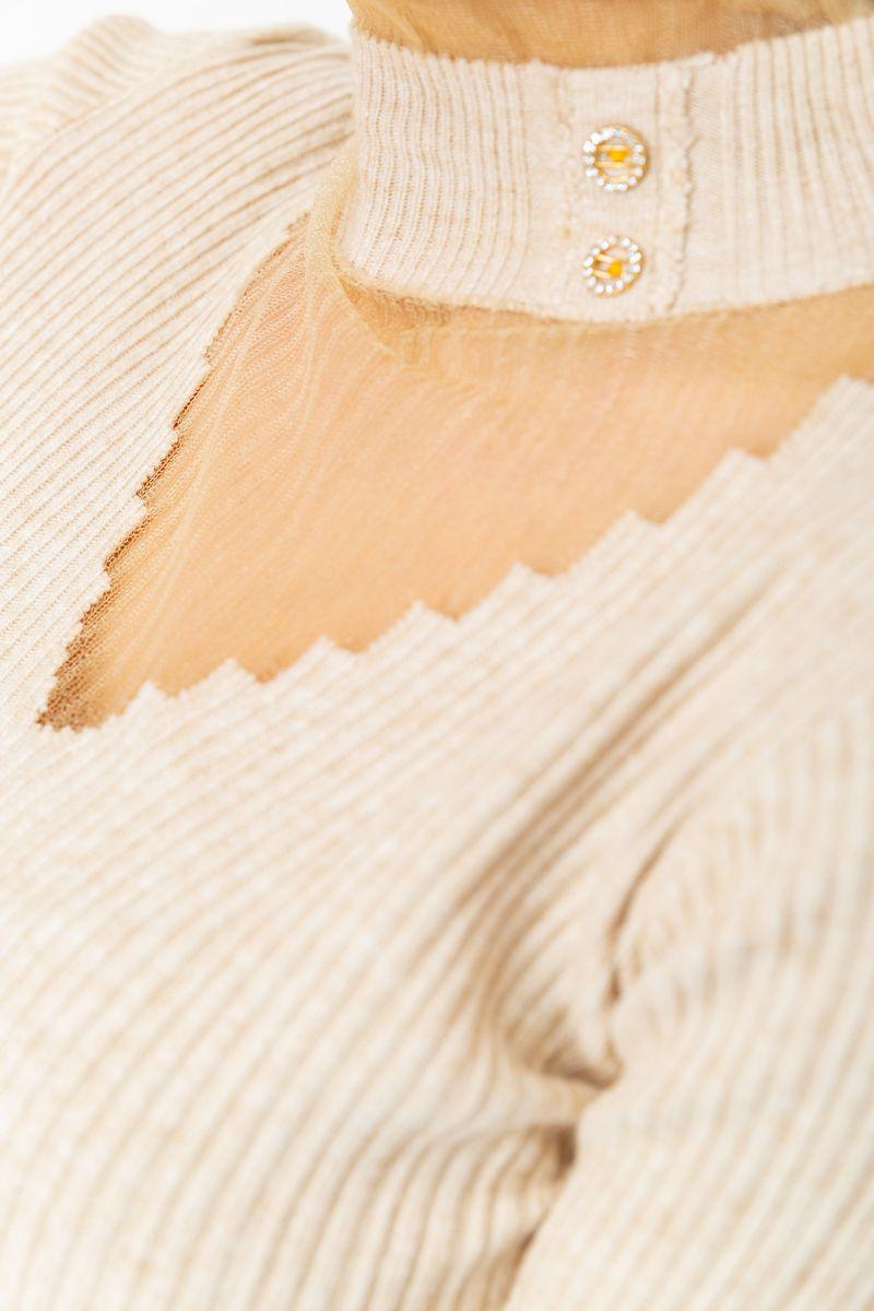 Гольф жіночий в рубчик Ager 221R010 S/M Світло-бежевий (9624312) - фото 5 Гольф жіночий в рубчик Ager 221R010 S/M Світло-бежевий (9624312) - фото 5