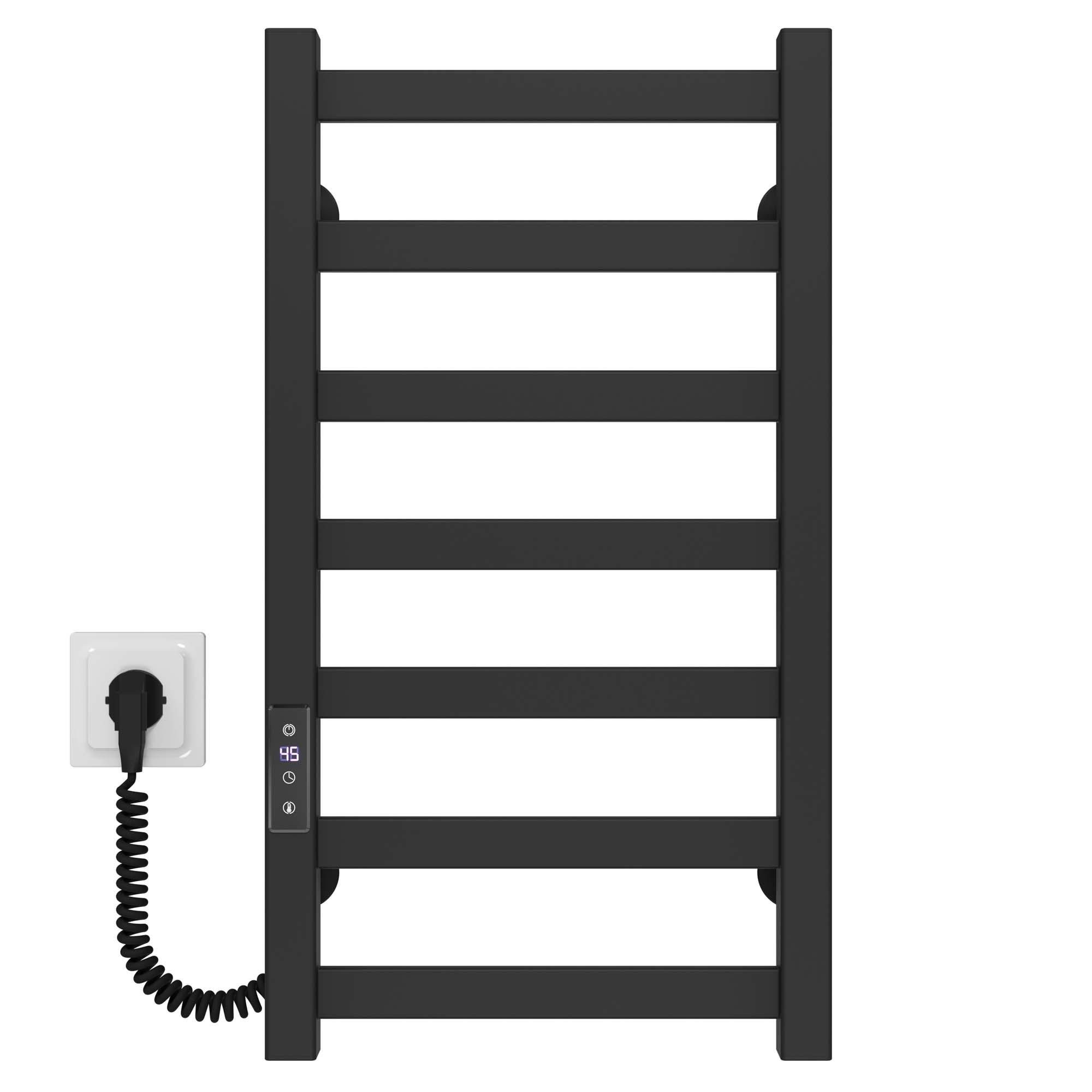 Рушникосушарка електрична Deffi Avast П7 JD04 ліве підключення фарбована сталь 400х600 мм Чорний (B.AV.60.40.7.E.B.L.2)