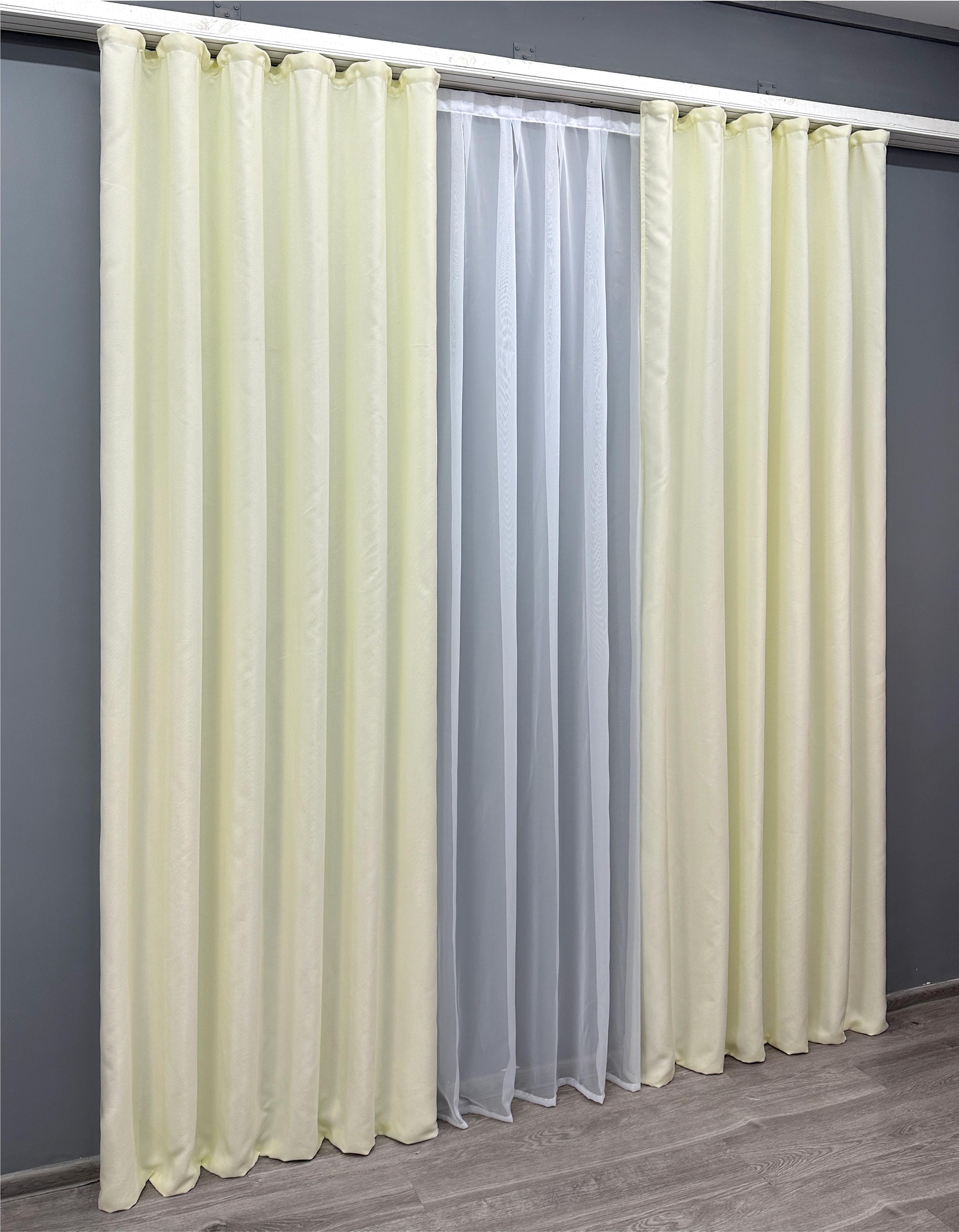 Комплект готовых штор VR-Textil Лен Парма №1736ш 150х270 см 2 шт. Молочный (33-0647) - фото 2 Комплект готовых штор VR-Textil Лен Парма №1736ш 150х270 см 2 шт. Молочный (33-0647) - фото 2