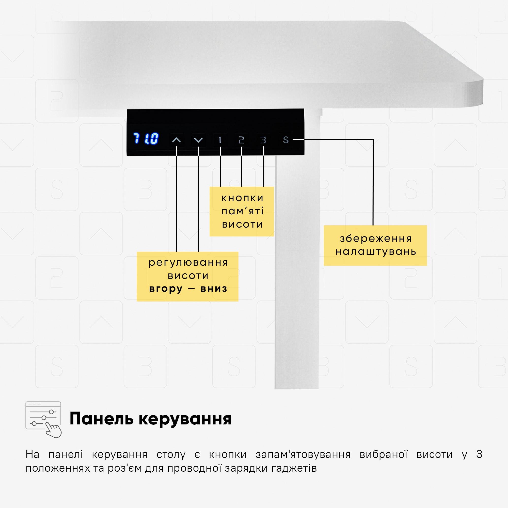 Стол Mealux PowerDesk Lite с электро регулировкой высоты White (13586647) - фото 11