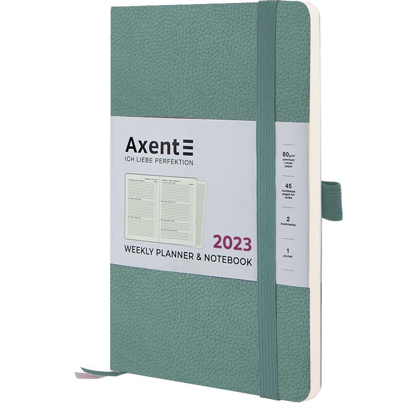 Щотижневик Axent Partner Soft Skin 125x195 мм 96 аркушів Сіро-лазурний (8509 23 48 A)