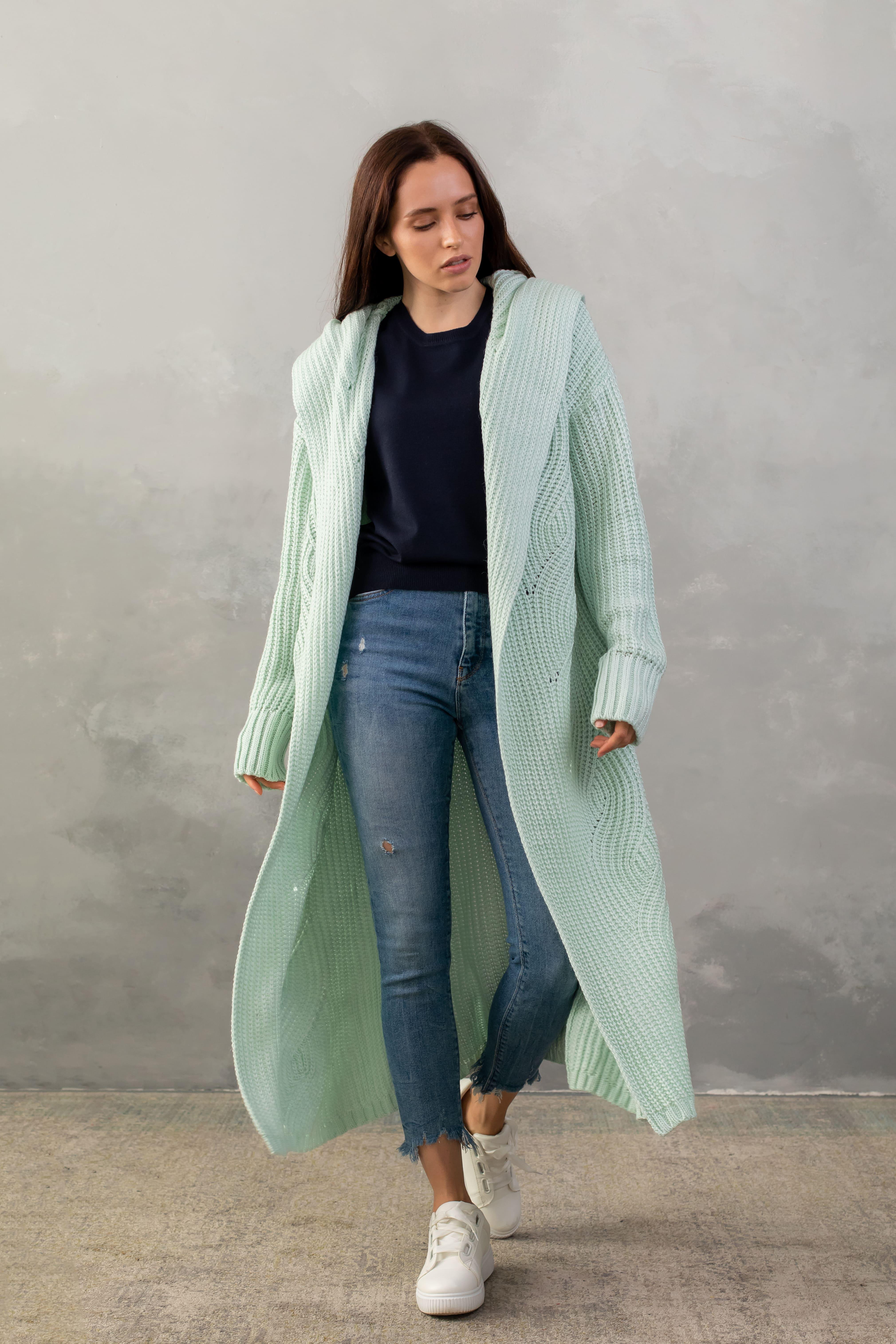 Кардиган женский Bakhur с капюшоном Мятный (3231 М) - фото 3 Кардиган женский Bakhur с капюшоном Мятный (3231 М) - фото 3