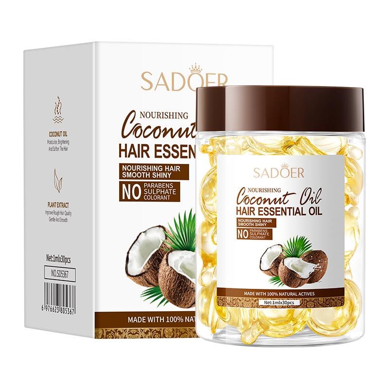 Капсулы для волос с кокосовым маслом Sadoer Nourishing Coconut Oil Hair Essential 30 шт. (01404028) Капсулы для волос с кокосовым маслом Sadoer Nourishing Coconut Oil Hair Essential 30 шт. (01404028)