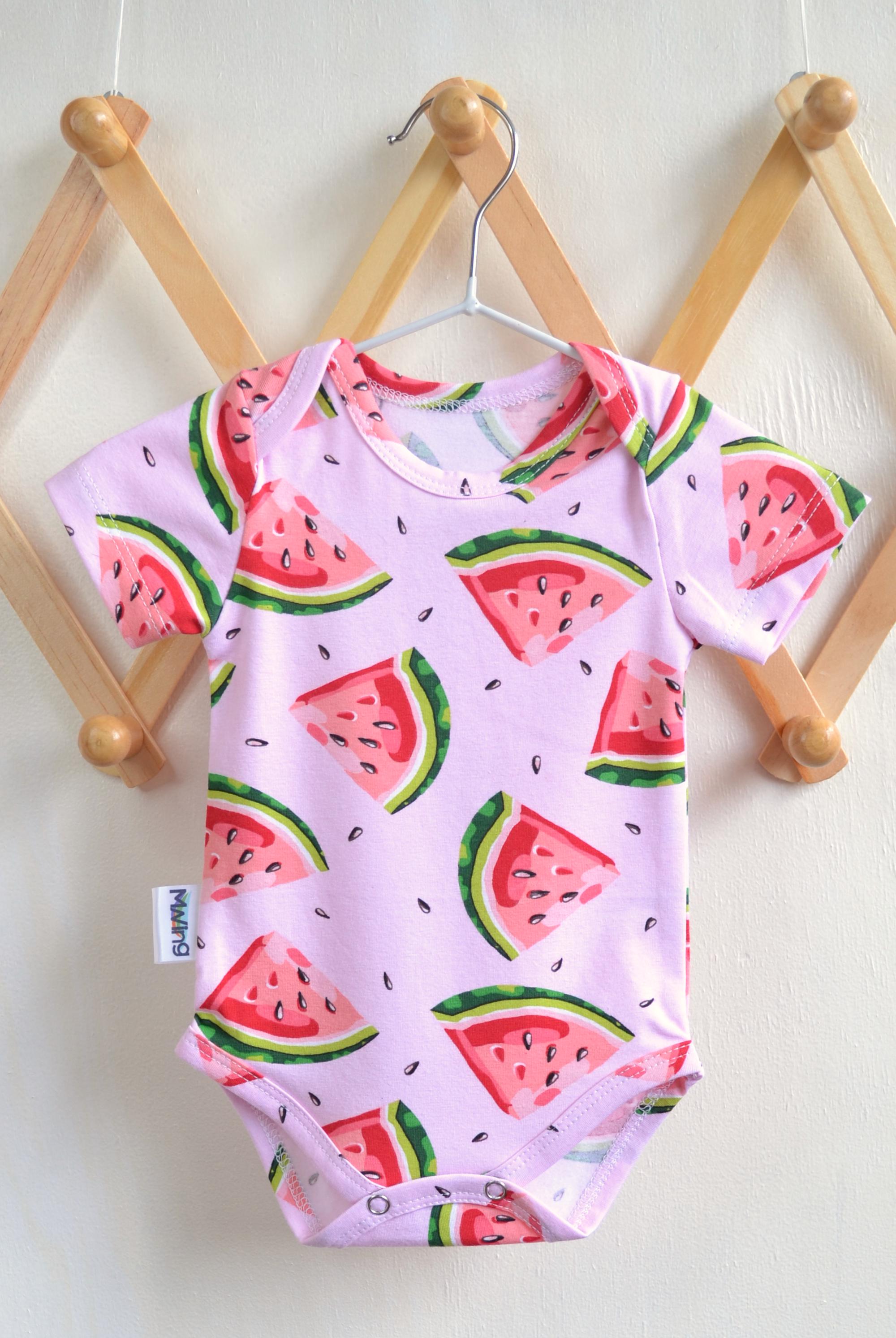 Боди детское для девочки Mwing Арбузики 68 см Розовый