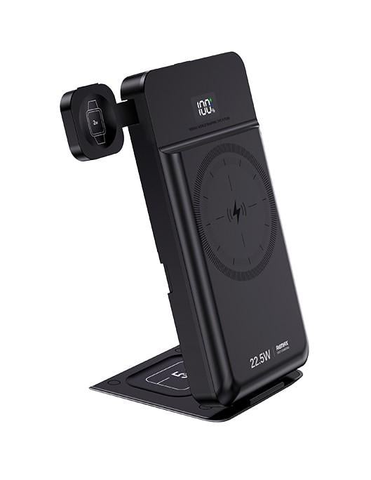 Повербанк Remax Wireless Charger 5in1 RPP-D3 10000 mAh 15W Black (101134) - фото 1