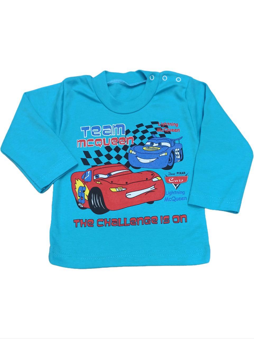 Джемпер с шелкографией 244 р. 26 69-72 см Голубой