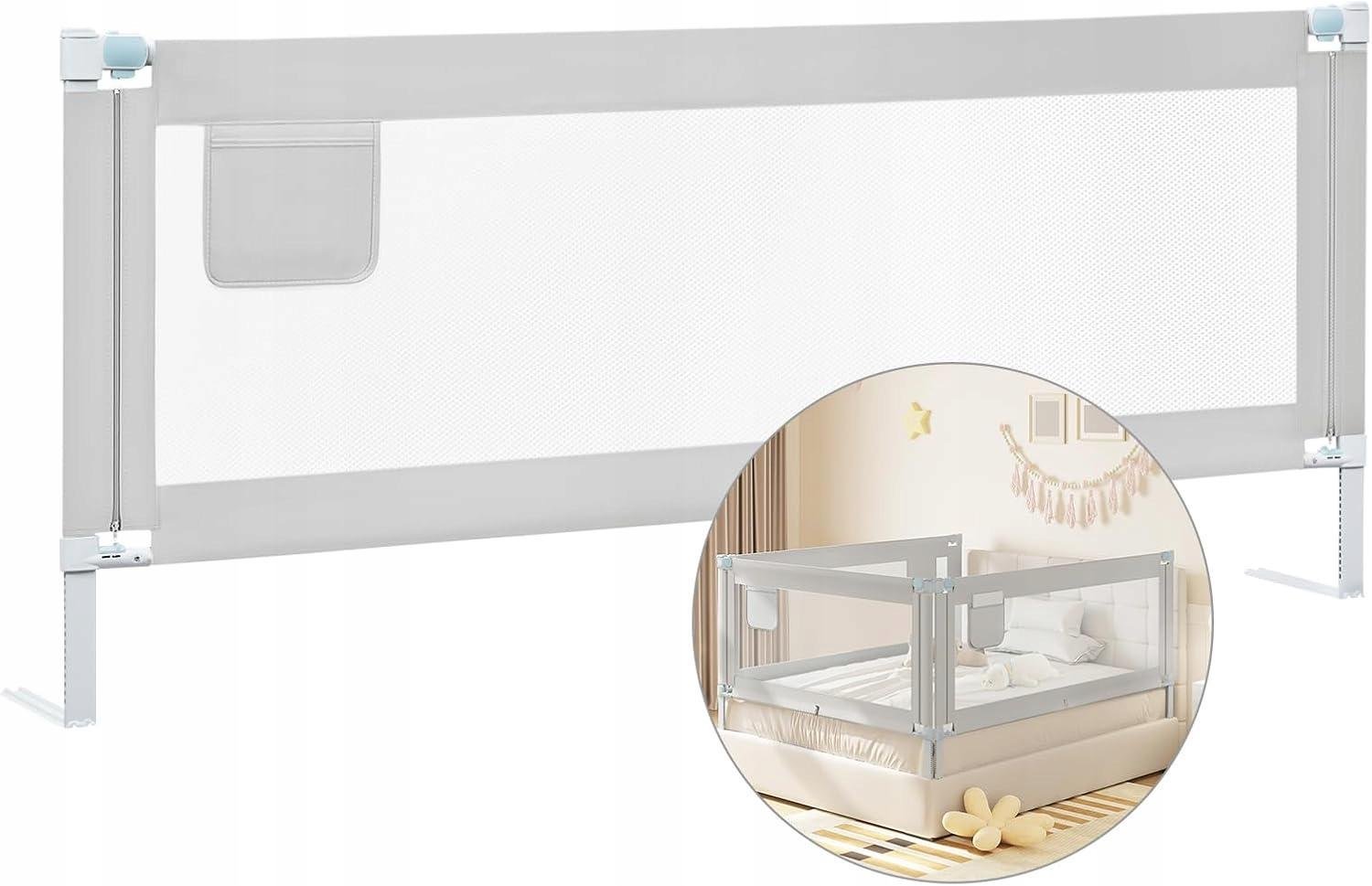 Бортик для ліжка захисний Woltu 180 см Сірий (KG003hgr02) - фото 4