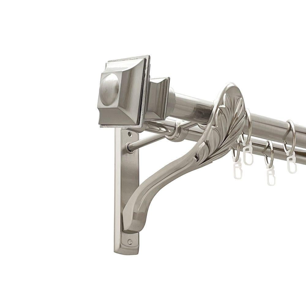 Карниз Orvit Борджеза металевий дворядний ретро гладка труба кільце металеве 25/19 мм 160 см Нержавіюча сталь (00-00021591)