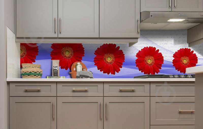 Наклейка виниловая кухонный фартук Zatarga "Красные Герберы" 600х3000 мм (Z181329/2)