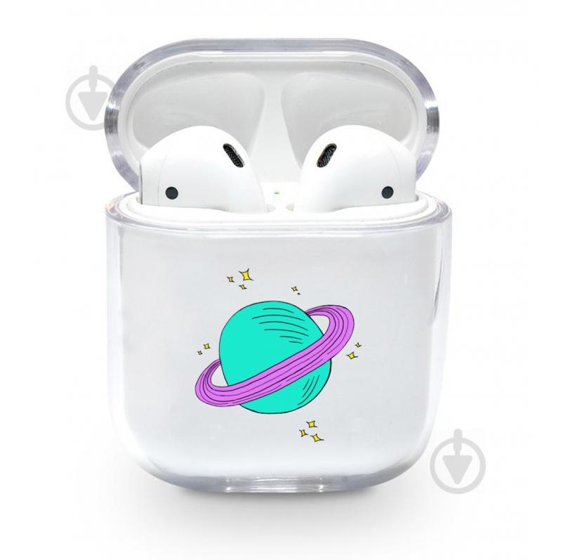 Прозрачный силиконовый чехол Apple AirPods с рисунком - Planet (KAP1150)