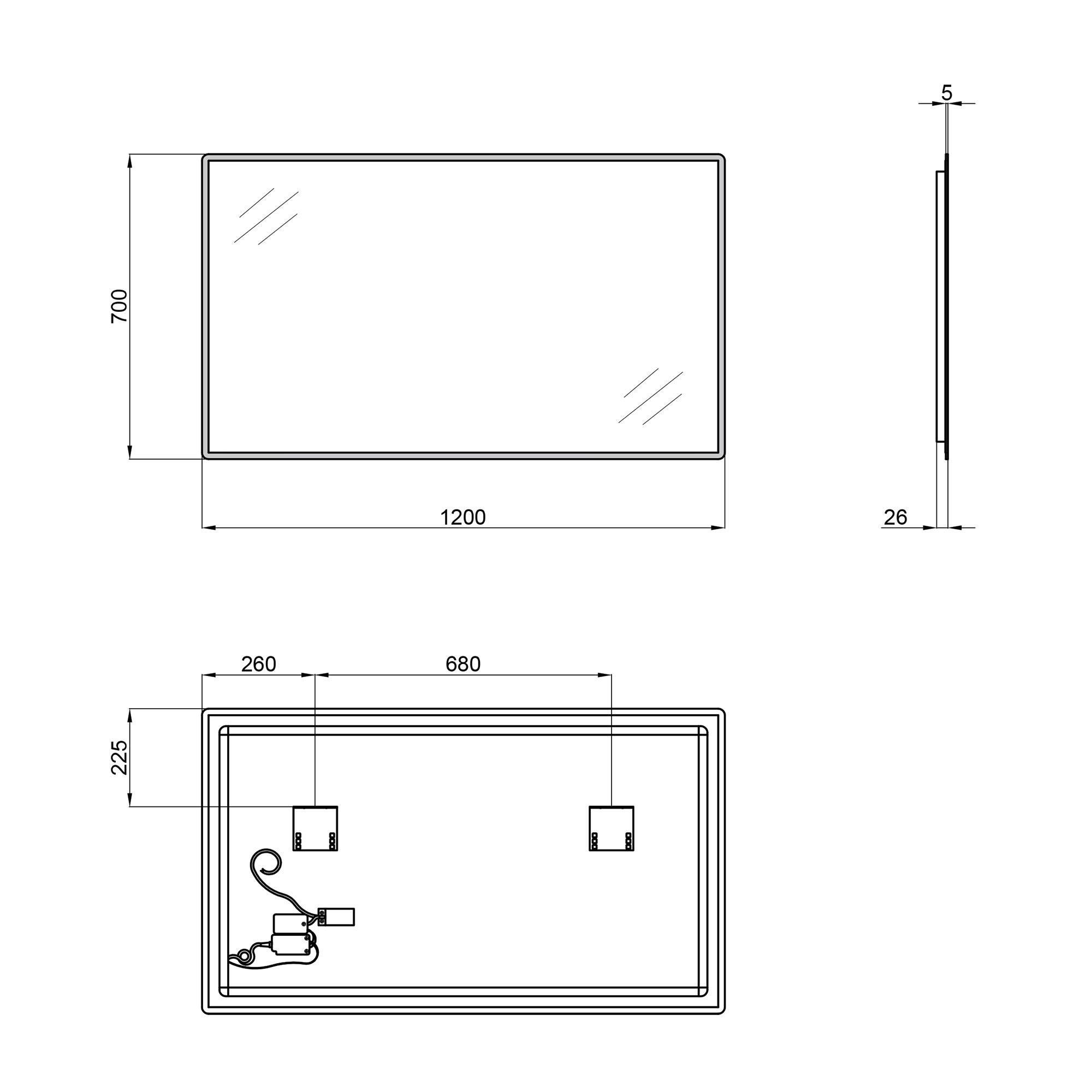 Дзеркало Qtap Tern 1200х700 з LED-підсвічуванням (QT1778140470120W) - фото 2