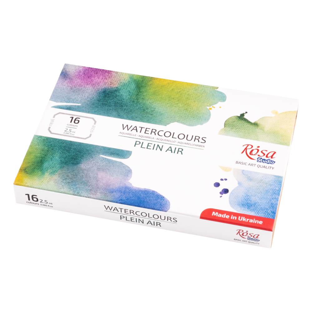 Набір акварельних фарб Rosa Studio PLEIN AIR кювета/картон 16х2,5 мл (32848677)