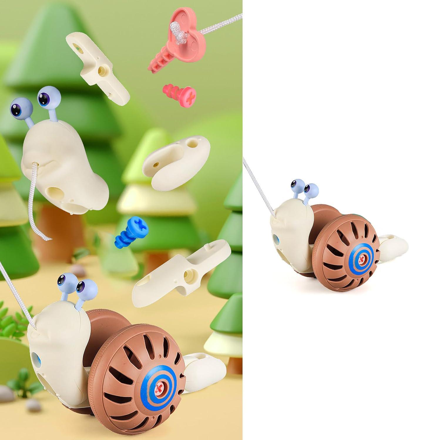 Игрушка-каталка на веревке Улитка Beige/Brown - фото 2 Игрушка-каталка на веревке Улитка Beige/Brown - фото 2