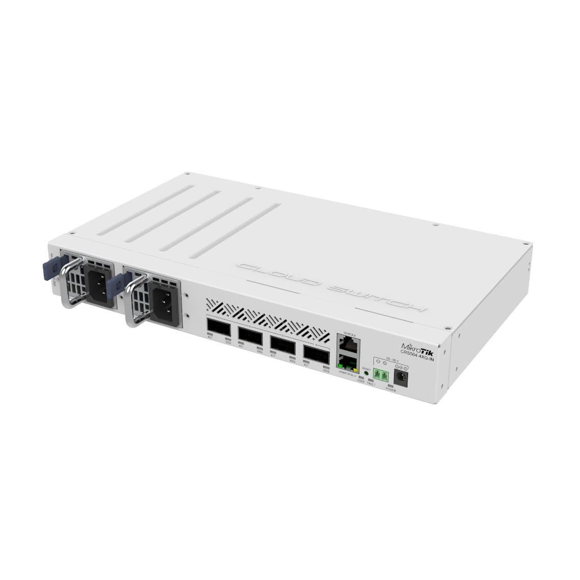 Комутатор MikroTik Cloud Router Switch CRS504-4XQ-IN керований 4x100Гб QSFP28 (581612)