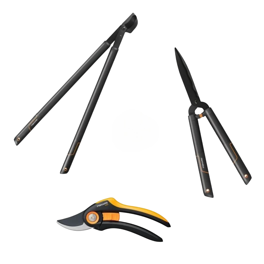 Комплект Fiskars для обрізки секатор/ножиці для живоплоту та сучкоріз (35382071)