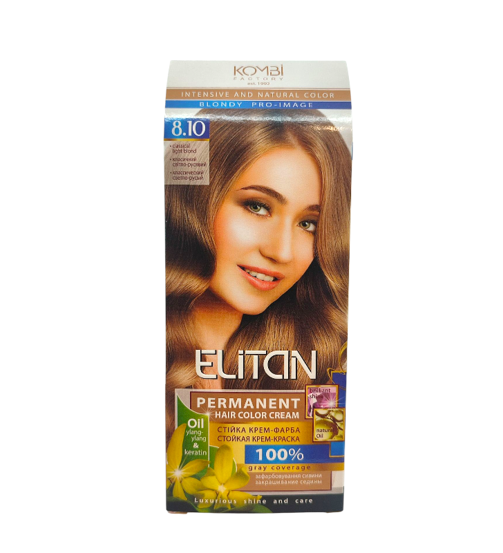 Крем-фарба стійка ELITAN Intensive 8.10 Класичний світло-русявий