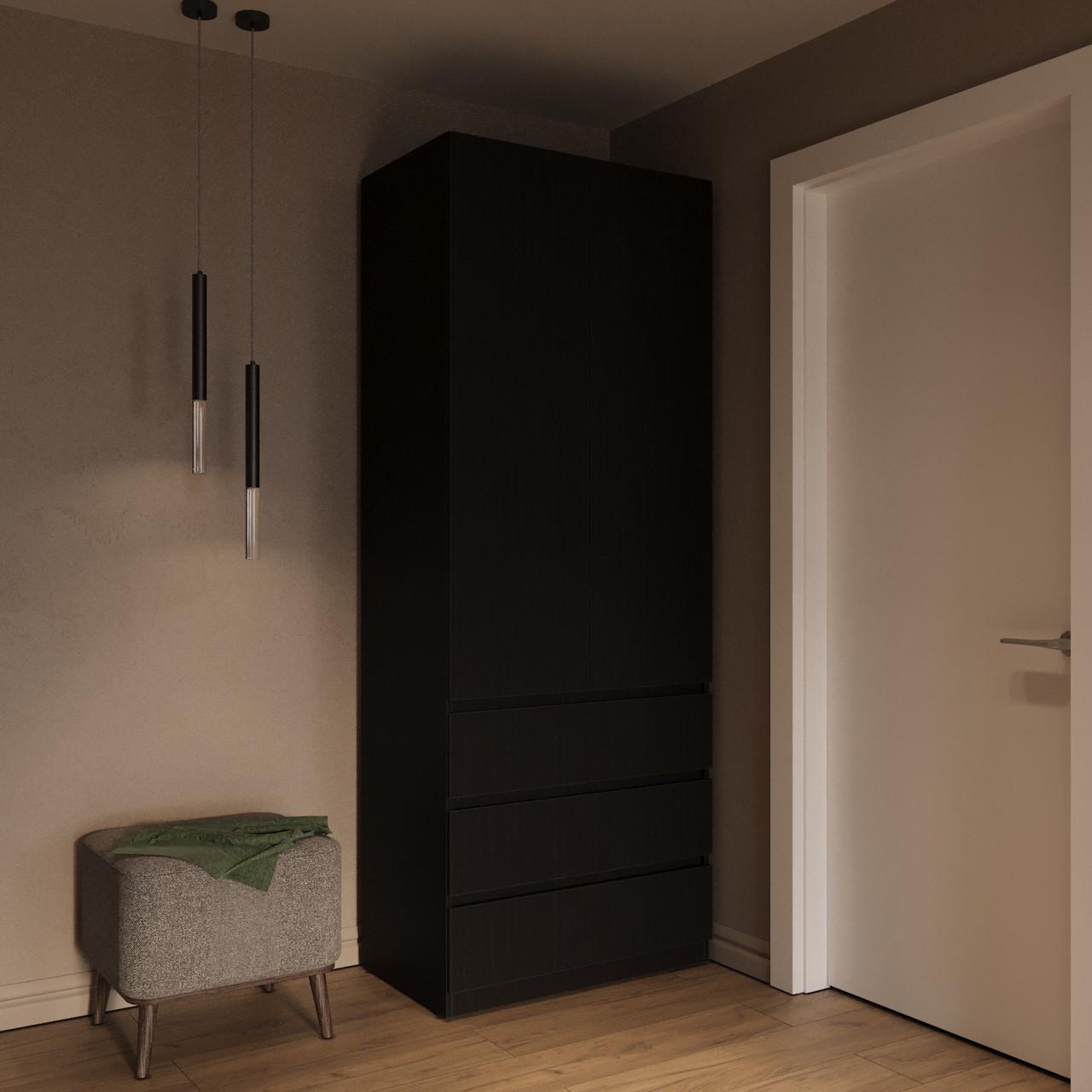 Шафа MEBEX на 3 шухляди з 3 полицями 80х50х210 см Венге магія (VX3B3SVM) - фото 1