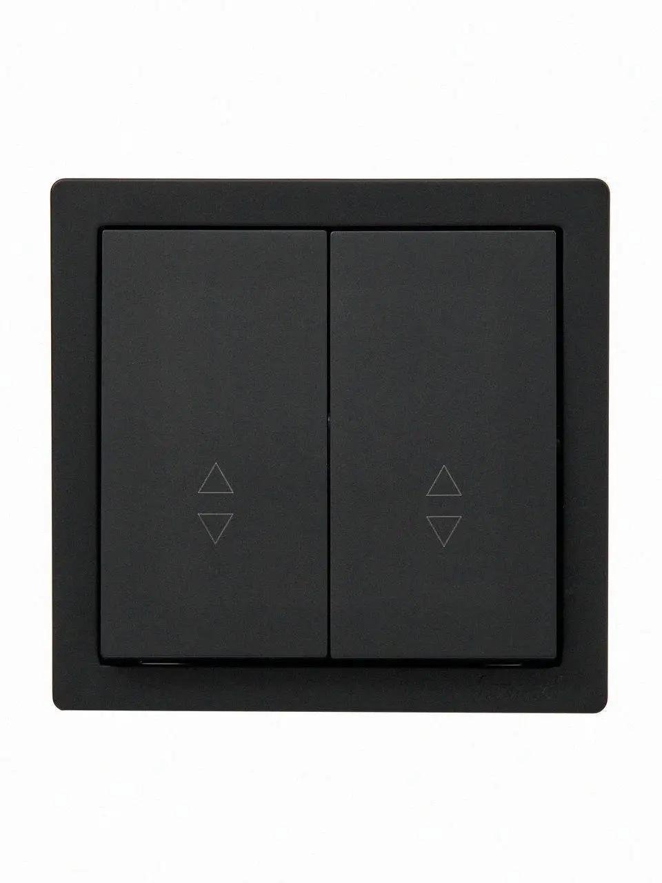 Выключатель двухклавишный Lezard LETO проходной Черный (752-4200-106)