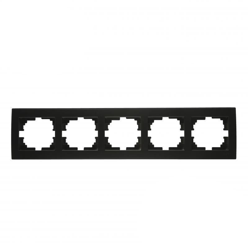 Рамка пятиместная горизонтальная Lezard Rain Антрацит (00000022262)