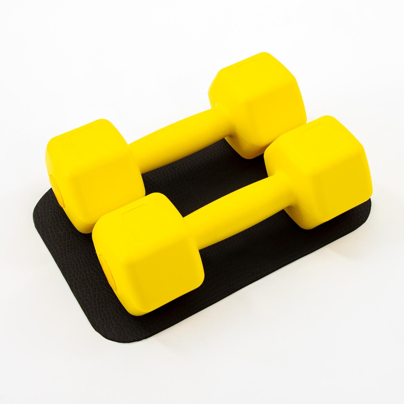 Гантели пластиковые с ковриком OSPORT Lite 2 шт. 2 кг Желтый (OF-0215) - фото 1 Гантели пластиковые с ковриком OSPORT Lite 2 шт. 2 кг Желтый (OF-0215) - фото 1