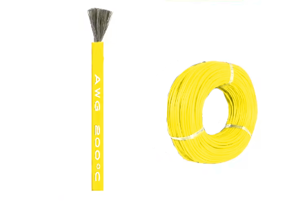 Кабель 22AWG провод медь в силиконовой изоляции многожильный 1 м 0,3 мм2 Желтый - фото 2