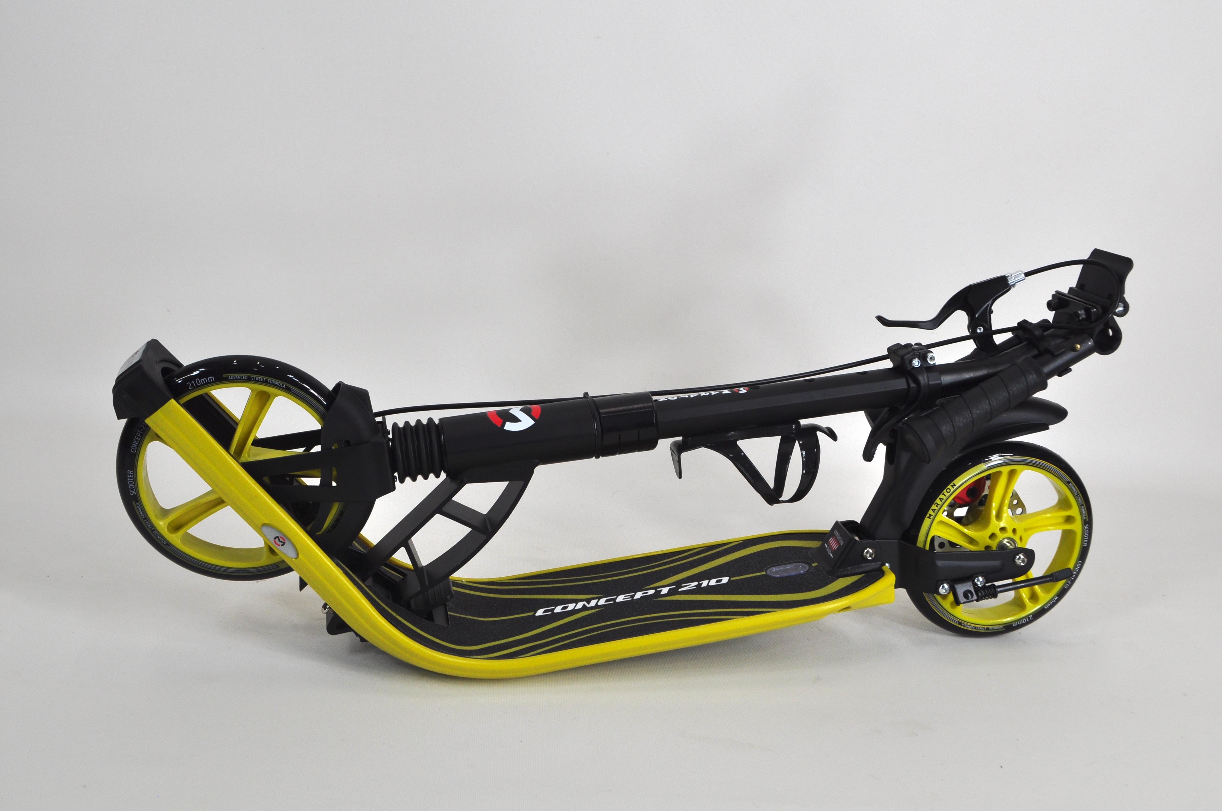 Самокат Maraton Concept 210 с дисковым тормозом и подногой Желтый - фото 15
