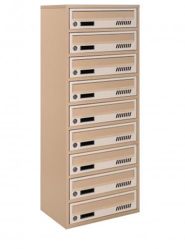 Почтовый ящик Галиндустрия E2-09-A многосекционный на 9 квартир металлический Бежевый (132-119-000004705)