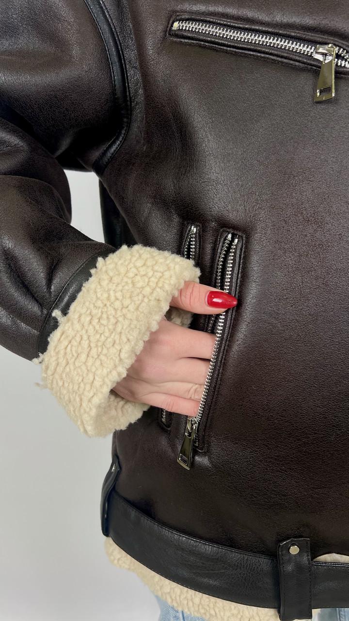 Дублянка жіноча Бренд #264-02 L Коричневий (23918493) - фото 5