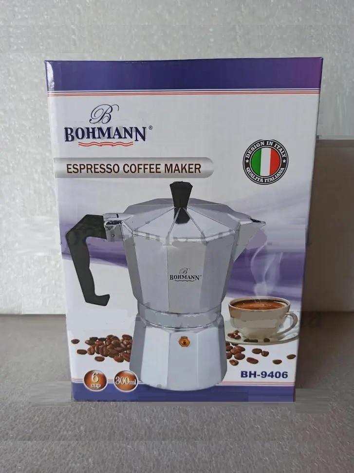 Гейзерная кофеварка Bohmann алюминиевая 300 мл на 6 чашек (BH-9406) - фото 2