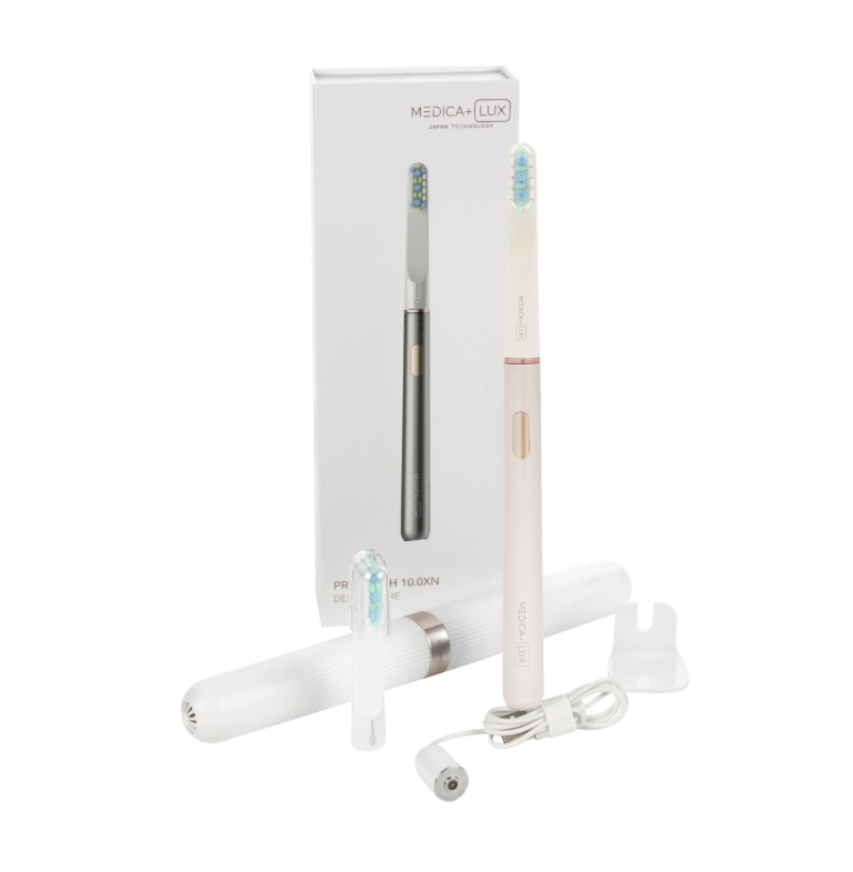 Електрична зубна щітка MEDICA+ Lux 10XN Aluminum Portable відбілювальна звукова Silver (33146573)