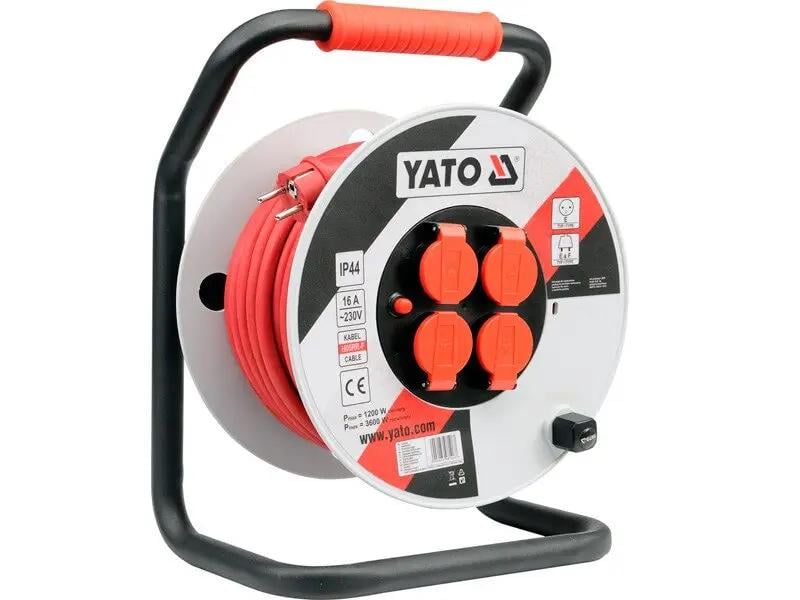 Удлинитель сетевой YATO на катушке : L= 40 м. 3-жильный S=2,5 мм² (YT-8107)