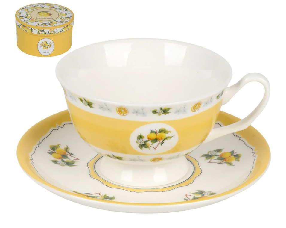 Чашка с блюдцем Lemon Sky 180 мл (R40744)