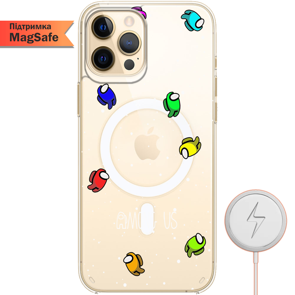Чехол BoxFace iPhone 12 Pro Max Among Us Invisible Прозрачный силикон с поддержкой MageSafe (41085-bk76-41499)