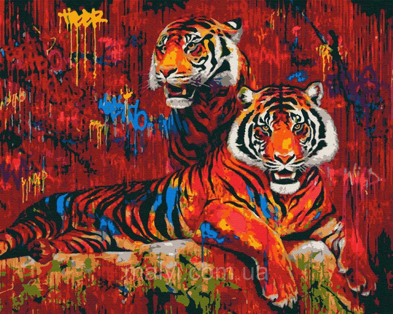 Картина по номерам Riviera Blanca RB-0056STREET Art Тигры 40х50 см
