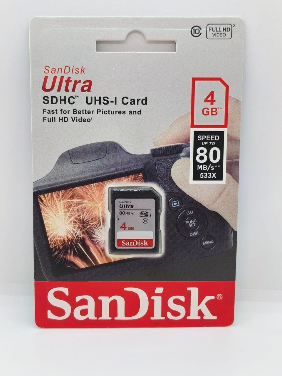 Картка пам'яті SD Sandisk Ultra SDHC UHS-I 4 GB 10 Class (2825430806)