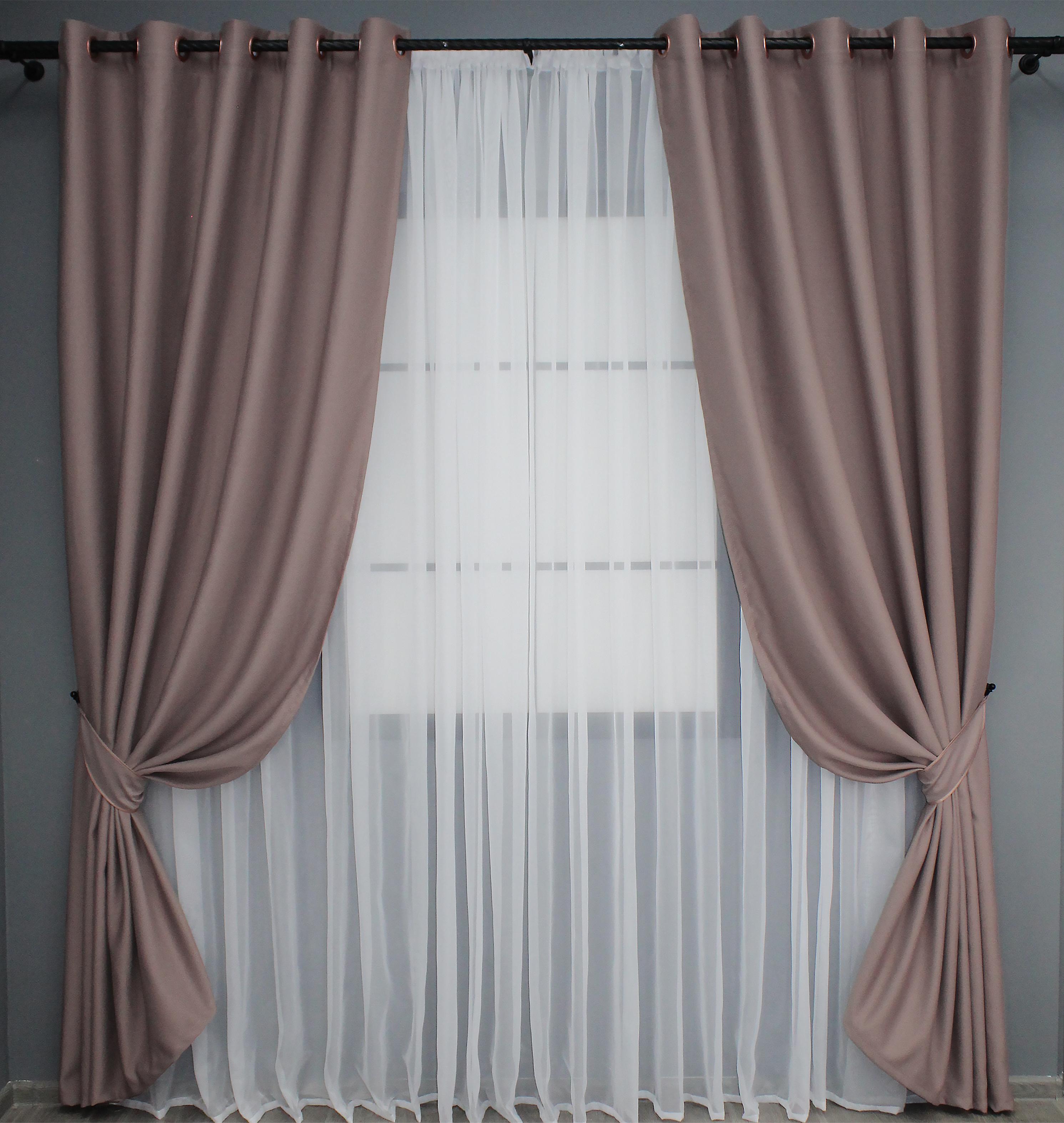 Комплект штор на люверсах VR-Textil Блэкаут Bagema Rvs № 1245ш 150х250 см 2 шт. Пудровый (37-0018) - фото 1 Комплект штор на люверсах VR-Textil Блэкаут Bagema Rvs № 1245ш 150х250 см 2 шт. Пудровый (37-0018) - фото 1