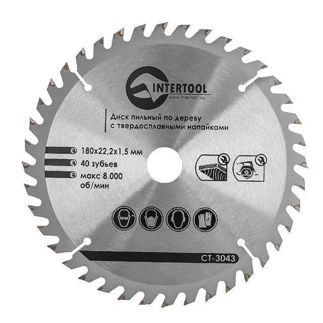 Диск пиляльный по дереву INTERTOOL CT-3043 2415718403 180x22x1,5 мм 40 зубьев