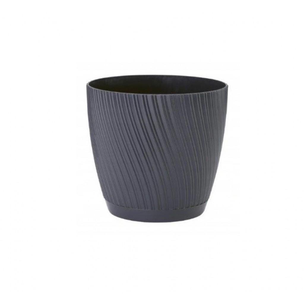 Горшок Form Plastic Мика-17 с подставкой 2,5 л Антрацитовый (4560-014)