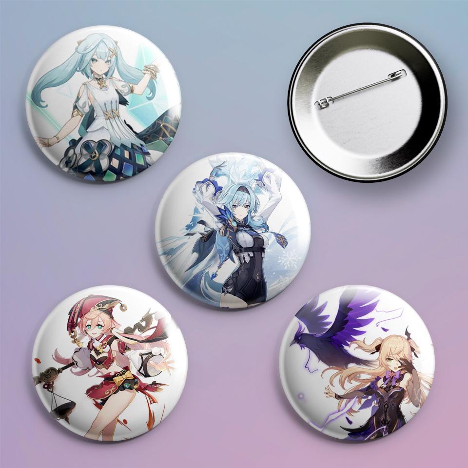 Значки на рюкзак з принтом гри Genshin Impact "26 4 шт.