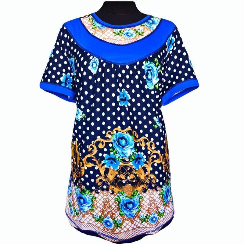 Туника женская купонная 280 Розы р. 52/54 Синий (1773558403)