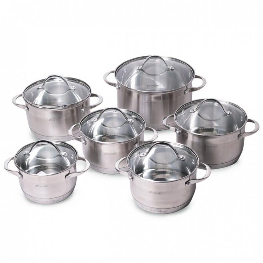 Набор кастрюль с крышками Kamille KM-4704 1,5/2х2,5/2х3,5/5,5 л (1496226078)