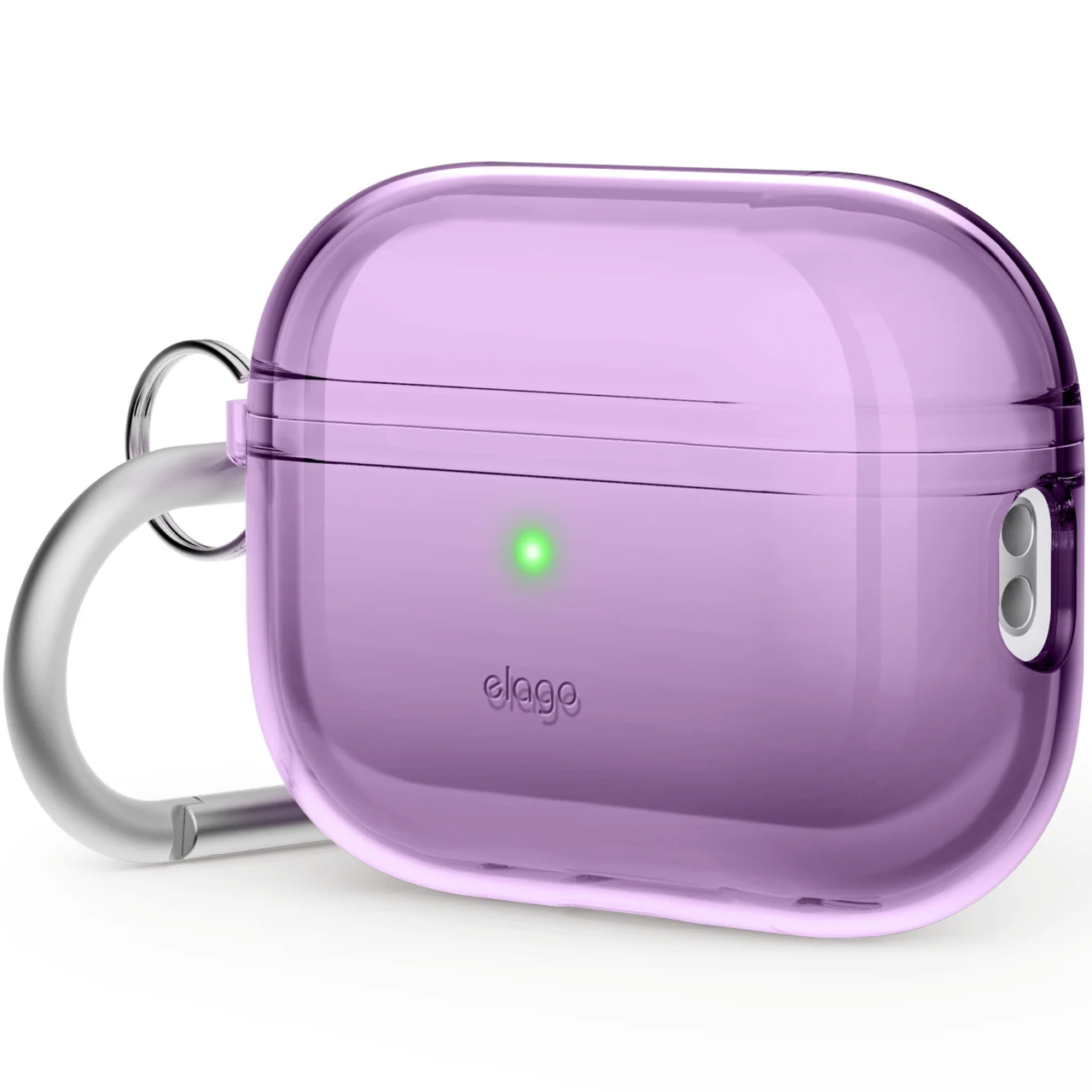 Чехол для наушников с карабином Elago Clear Hang Case for Airpods Pro 2nd Gen Deep Purple (EAPP2CL-HANG-DPU)