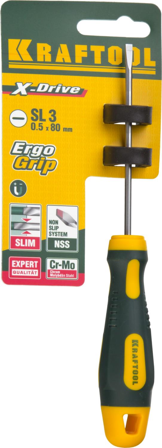 Отвертка Kraftool SL3 EXPERT X-Drive 80 мм (250071-3.0-080)