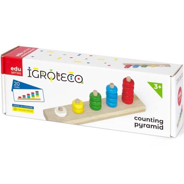 Пирамидка считалочка Igroteco деревянная (900439)