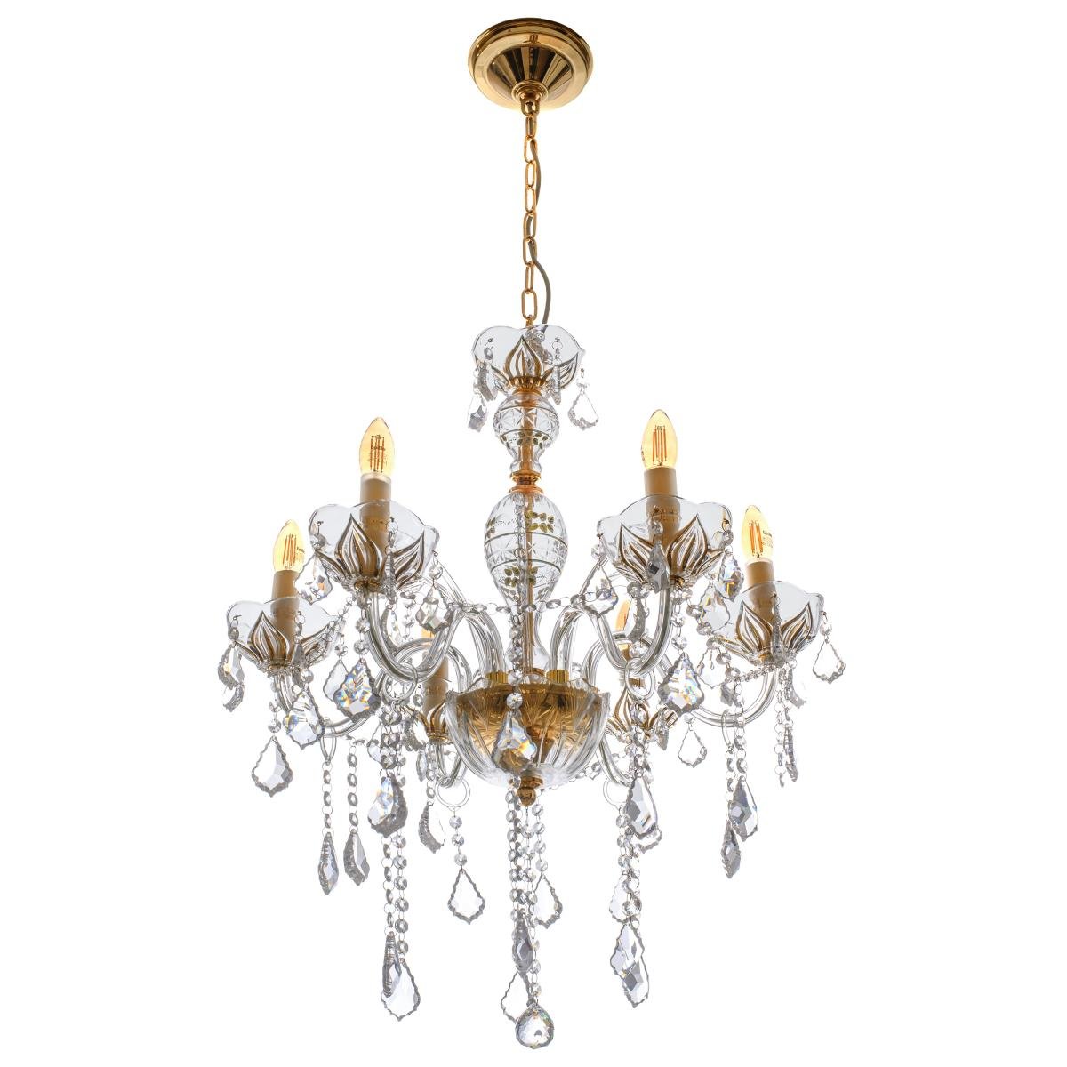 Люстра свеча подвесная хрустальная Brille BCL-051S/5 флористика