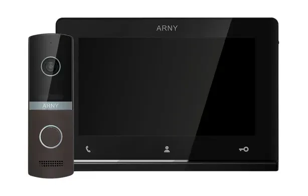 Комплект видеодомофона мультиформатный ARNY AVD-7121 AVD-710 2Мп TFT+AVP-NG230 1Мп Black/Brown