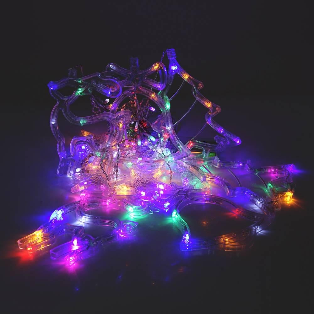 Гірлянди 12 фігур та 30 LED 1 режим 3х1,5 прозора ізоляція живлення від 3хАА Mix Color