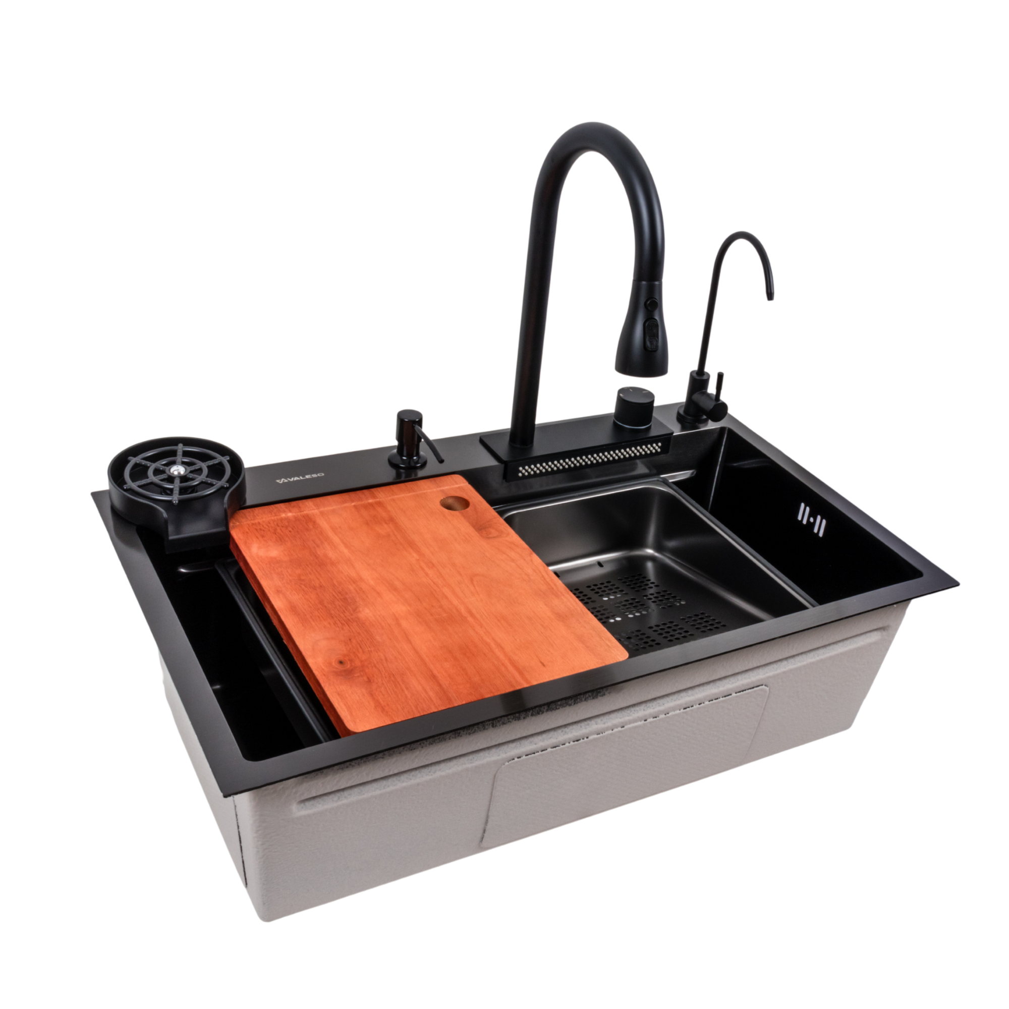 Кухонная мойка PVD Valeso Handmade Fly rain 75х45 см Черный