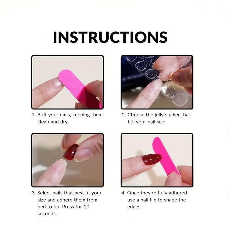 Накладні нігті Вишеньки з клейовими пластинами 24 шт. Нюд із червоним (2743174702) - фото 10